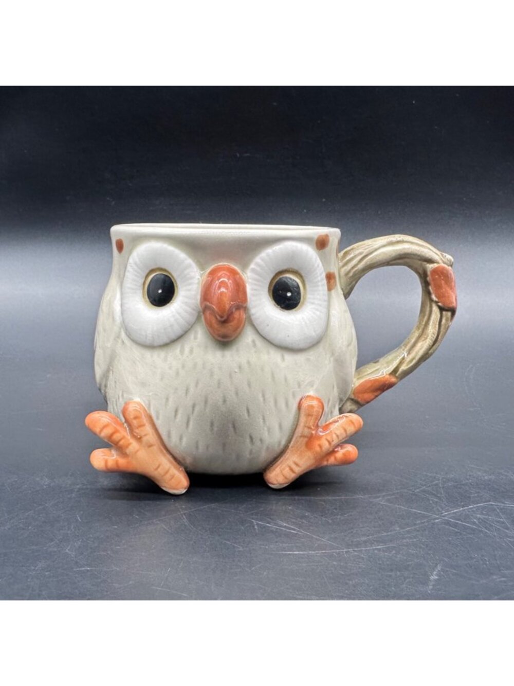 Vintage Owl Mug Fitz And Floyd 1978 Japan Ceramic Brown Orange Quirky Coffee Cup - Picture 2 of 9